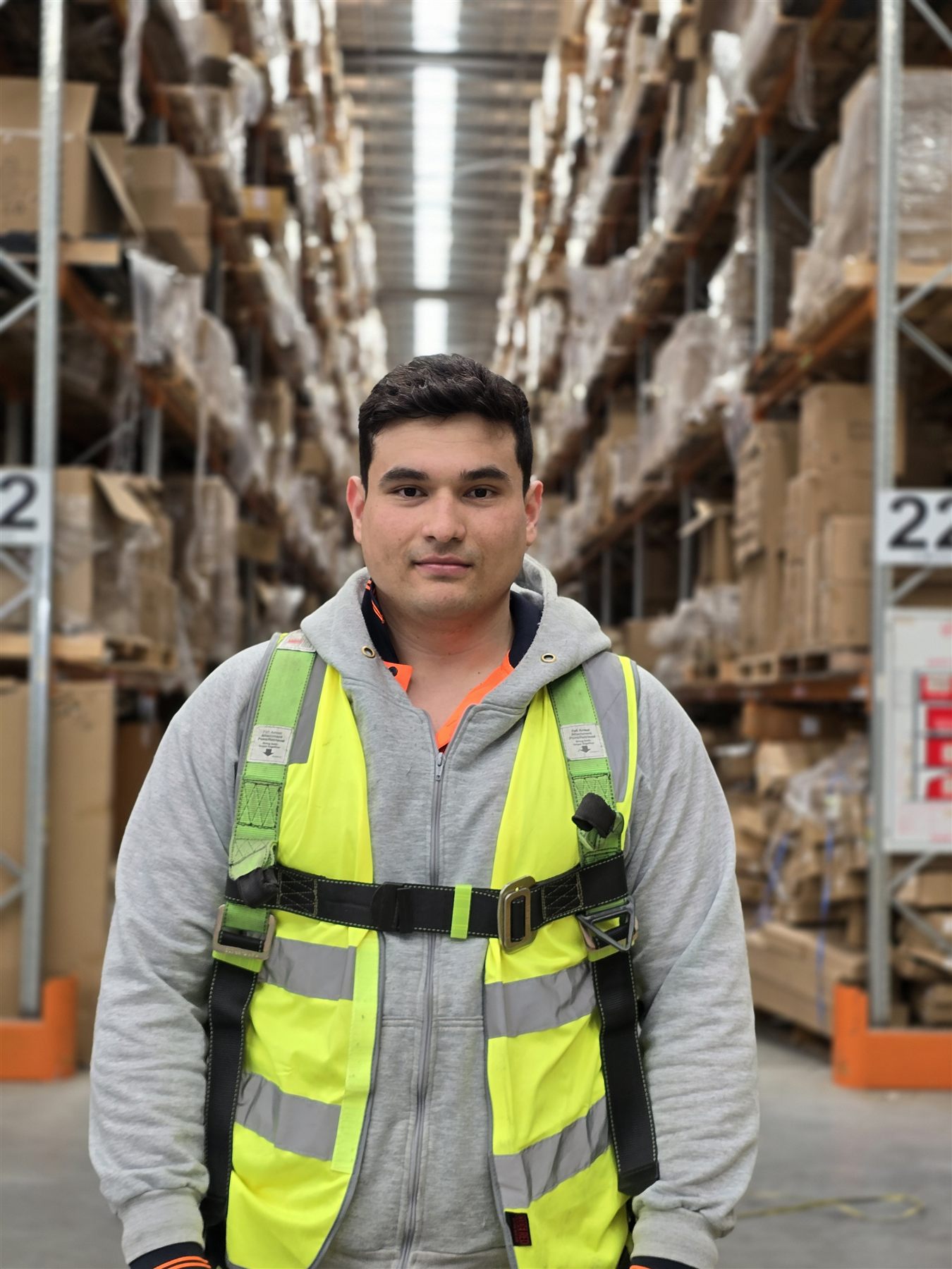 A Calima worker on shift in a warehouse